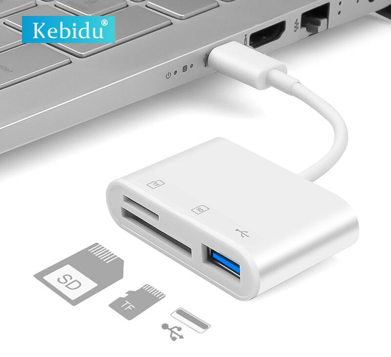 نوع C إلى قارئ بطاقة SD OTG USB كابل صغير SD/TF قارئ بطاقة محول نقل البيانات للهاتف الخليوي ماك بوك سامسونج هواوي
