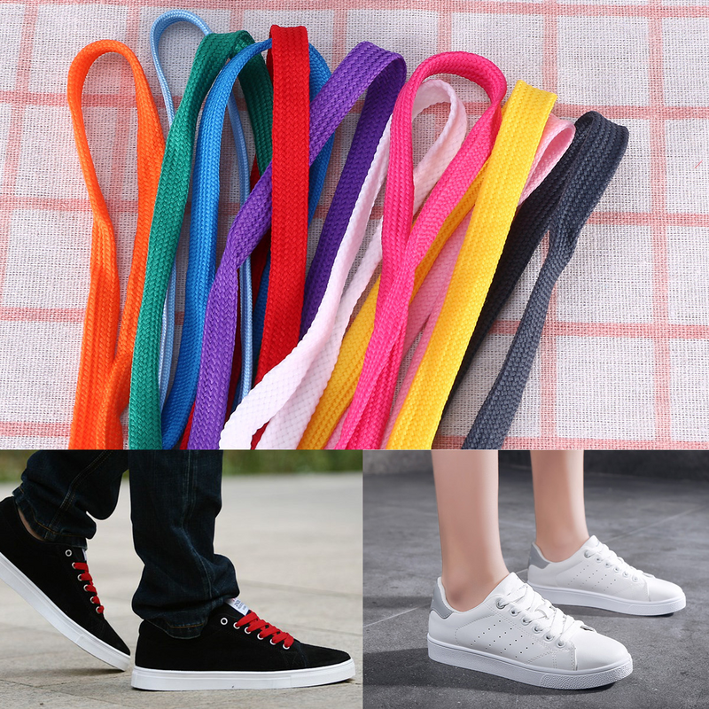 أربطة الحذاء المسطحة للاستبدال ، أربطة الحذاء للأحذية الرياضية ، الأحذية ، الأحذية الرياضية ، الزلاجات ، الألوان المتنوعة