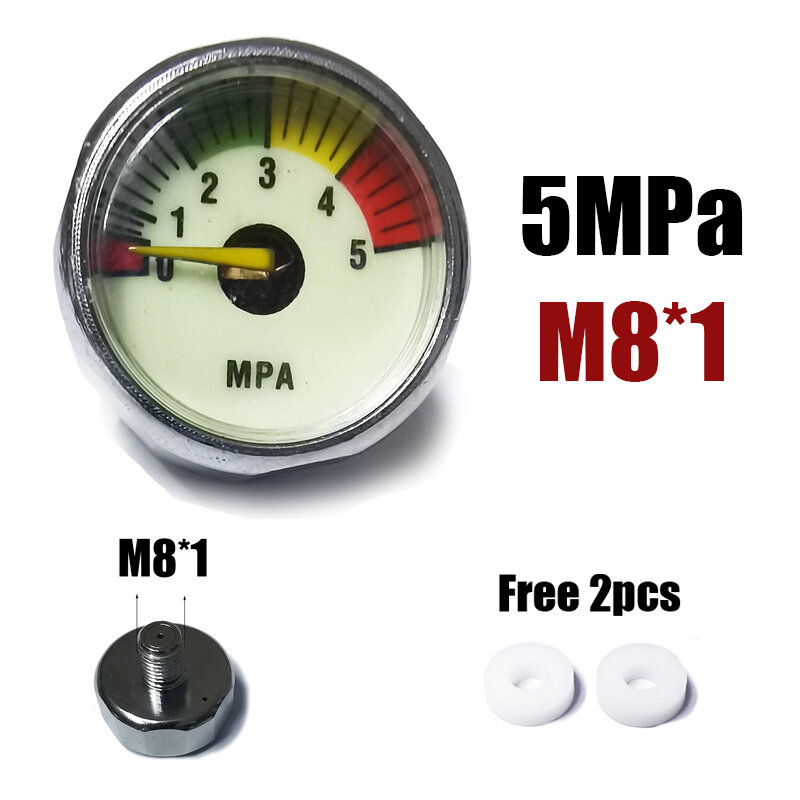 مقياس ضغط صغير ، مقياس ضغط الهواء ، مضخة يدوية ، للغوص ، منظم hpa ، m10 ، m8 ، 1/8npt ، 25 */1 بوصة