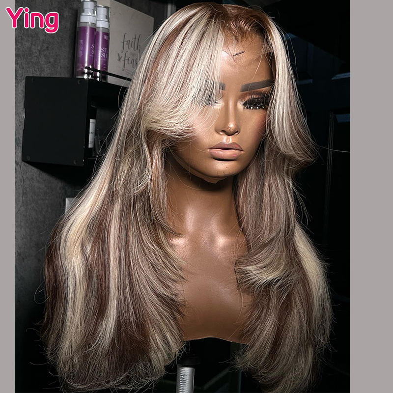 باروكة أمامية من الدانتيل مموجة من Ying-Body ، باروكات شعر بشري برازيلية ، شعر ريمي سبق قطعه ، 13x4 ، 13x6 ، 613