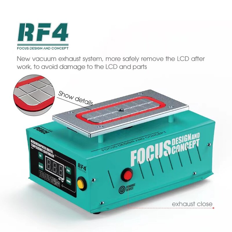 RF4 المدمج في مضخة تفريغ 7 بوصة الهاتف شاشة تعمل باللمس تفكيك أداة إصلاح LCD فاصل آلة 110/220 فولت RF-PEACE