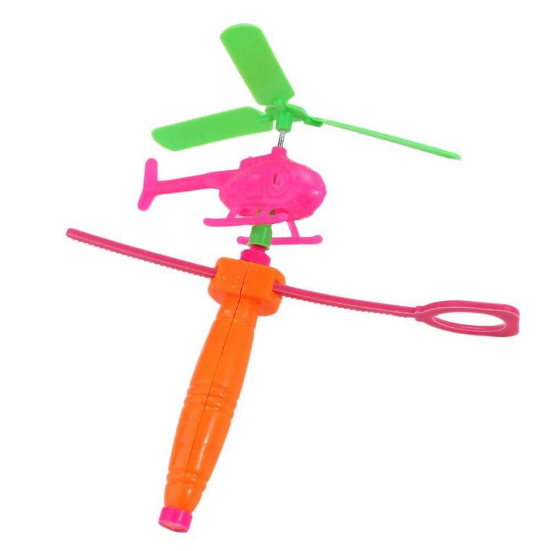 ألعاب طائرة هليكوبتر بخط سحب بمقبض مجمع ، ألعاب إقلاع بلاستيكية ، لعبة خارجية ، طائرة برباط صغير ، متعددة الألوان