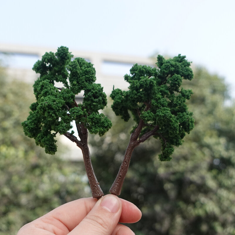 شجرة اصطناعية بلاستيكية للسكك الحديدية القطار ، شجرة نموذج بوتيك ، نموذج تخطيط المناظر الطبيعية ، رائجة البيع ، 4 قطعة