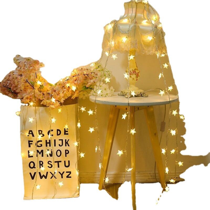 عيد الميلاد النجوم الجنية LED سلسلة أضواء ، ضوء الليل ، جارلاند ، غرفة ، غرفة نوم ، داخلي ، الزفاف ، مصباح الديكور ، 5 متر