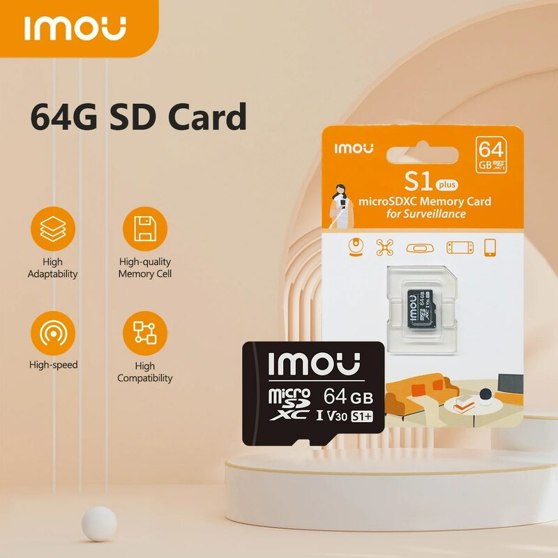 بطاقة SD IMOU عالية السرعة 32 جم 64 جم عالية التكيف 128g وg بطاقة MicroSDXC حصرية عالية التوافق للمراقبة