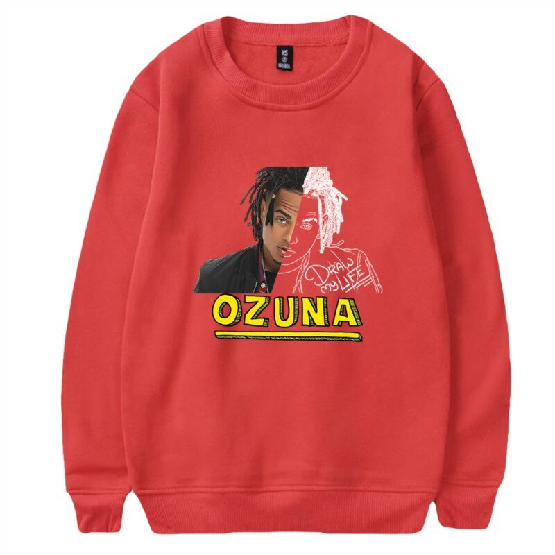Ozuna Merch-سترة بغطاء رأس ، كم طويل ، ياقة دائرية ، تأثيري ، ملابس الشارع الشهير ، العصرية ، الرجال ، النساء ، الشتاء