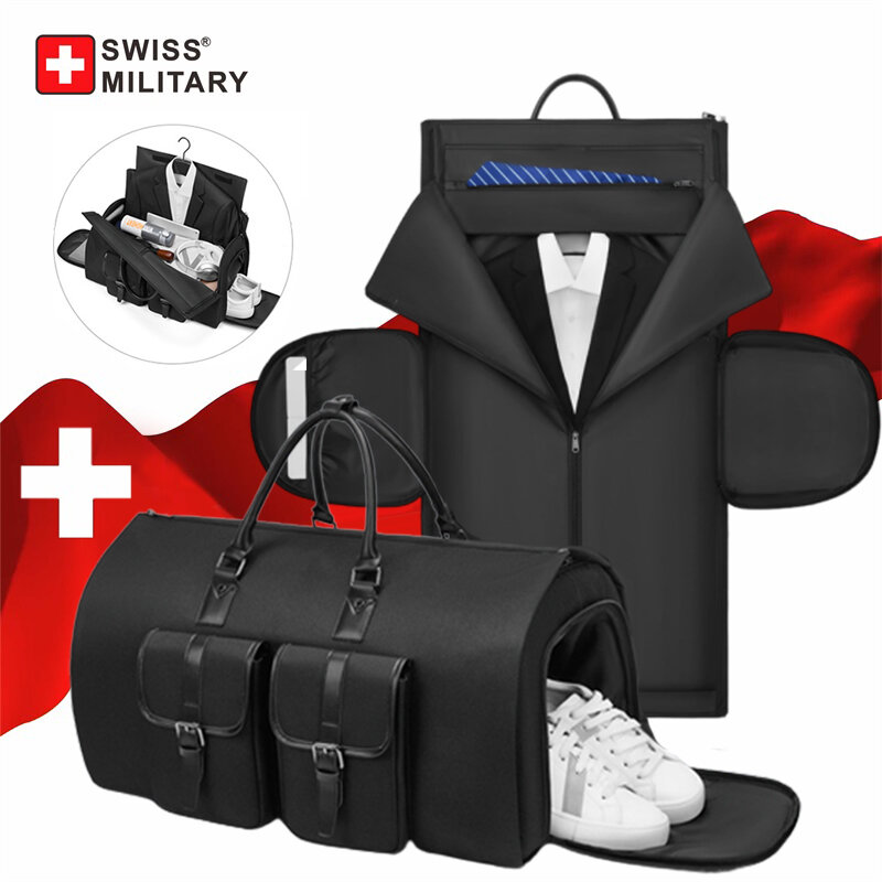 حقائب الملابس العسكرية السويسرية للرجال ، حقيبة البدلة الكبيرة القابلة للطي متعددة الوظائف مع الأحذية ، حقائب الكتف الصالة الرياضية ، جديد