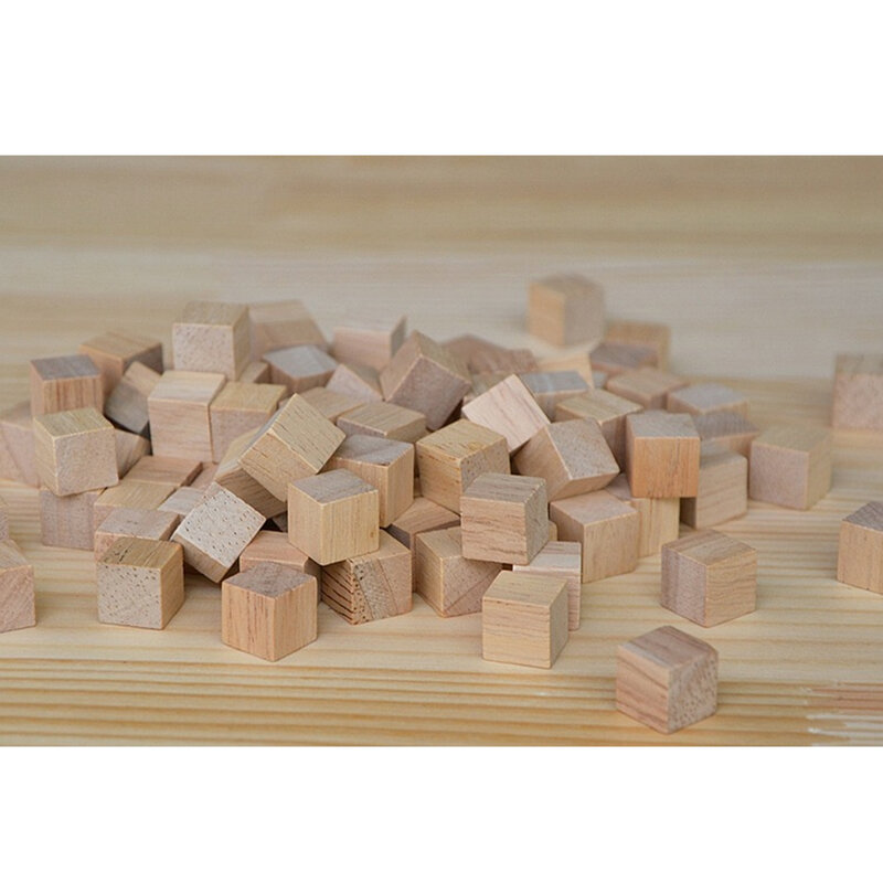 100 قطع مكعبات خشبية لم تنته مربع مكعبات الخشب كتلة ل الرياضيات صنع الحرفية DIY بها بنفسك مشاريع هدية لعبة تعليمية هدية