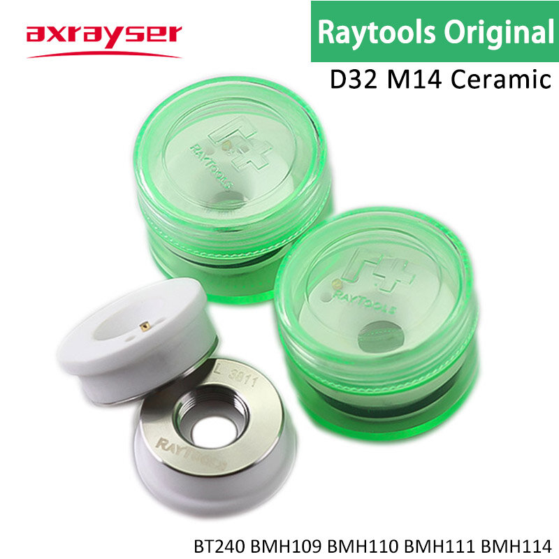 Raytool الأصلي ليزر السيراميك الجسم فوهة حامل حلقة Dia32mm M14 صندوق أخضر للألياف قطع رئيس BT230 BT240 BMH110 114etc.