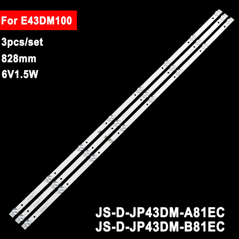 828 مللي متر Led الخلفية قطاع ل JS-D-JP43DM-A81EC B82EC E43DM1000 MCPCB BBK 43LEM-1043/FTS2C 43LEM-5043/FTS2C 43LEX-5058/FT2C