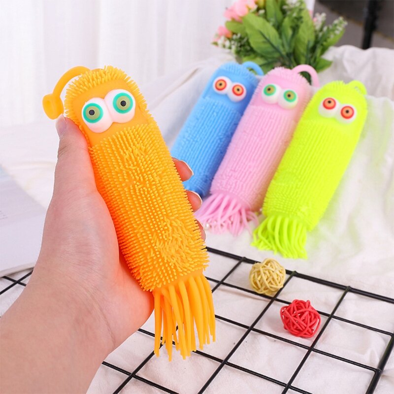 77HD Shining Toy Squeeze Toy كبيرة من أجل Caterpillar Fluorescente Animal Stress Relief