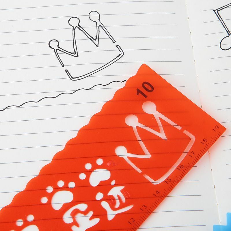 12 قطعة قوالب رسم كرتونية للأطفال مسطرة استنسل رسم للأطفال البلاستيكي يمكنك صنعها بنفسك Pa دروبشيب
