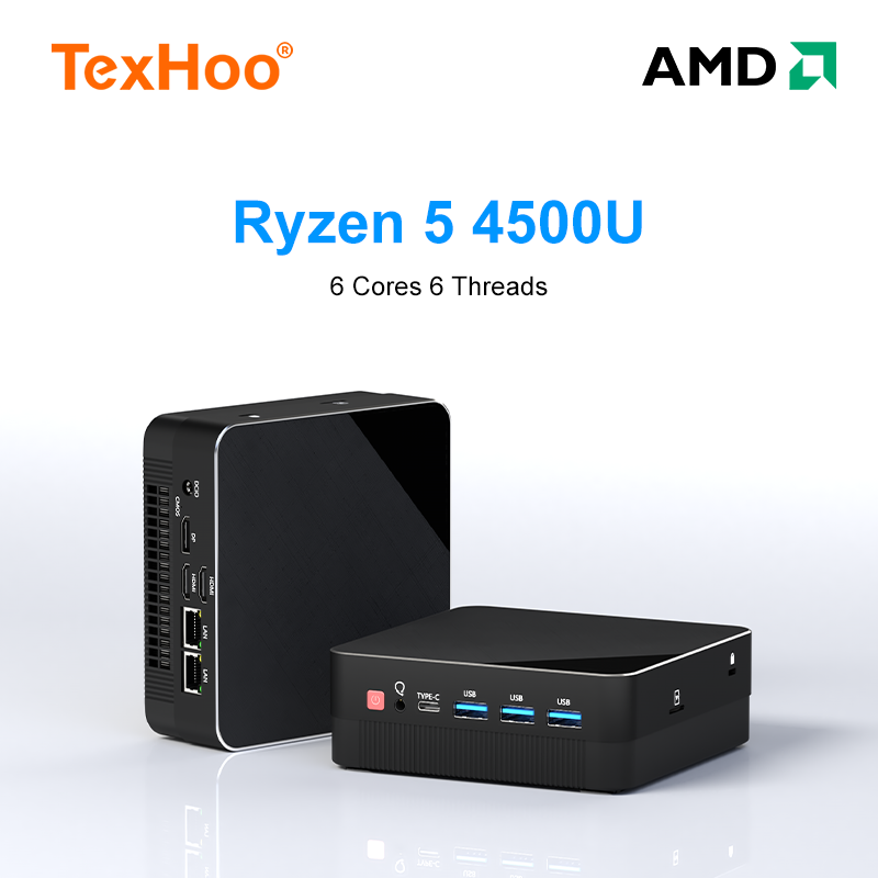 كمبيوتر تكسو-AMD R5 4500U ، 6 أنوية ، 12 خيط ، 16/32 جيجابايت ، DDR4 ، Mini GB ، 1-SSD ، WiFi 6 ، سطح المكتب ، Win 11 Pro