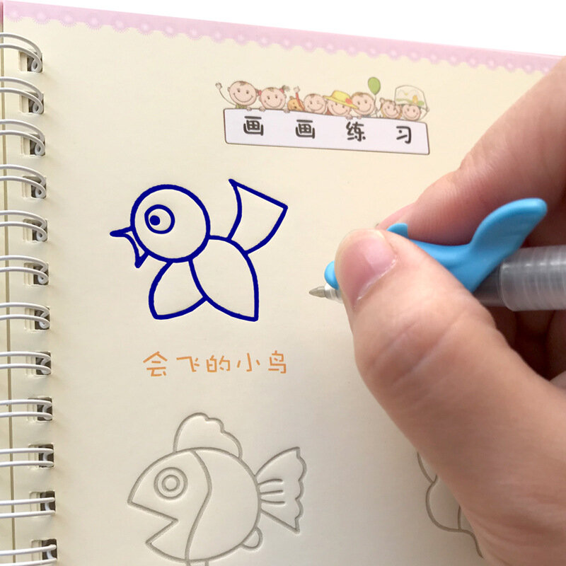كتاب الكتابة للأطفال قابلة لإعادة الاستخدام معجون الكتابة خط اليد كتاب الكتابة الإنجليزية الخط الأبجدية ممارسة لعبة