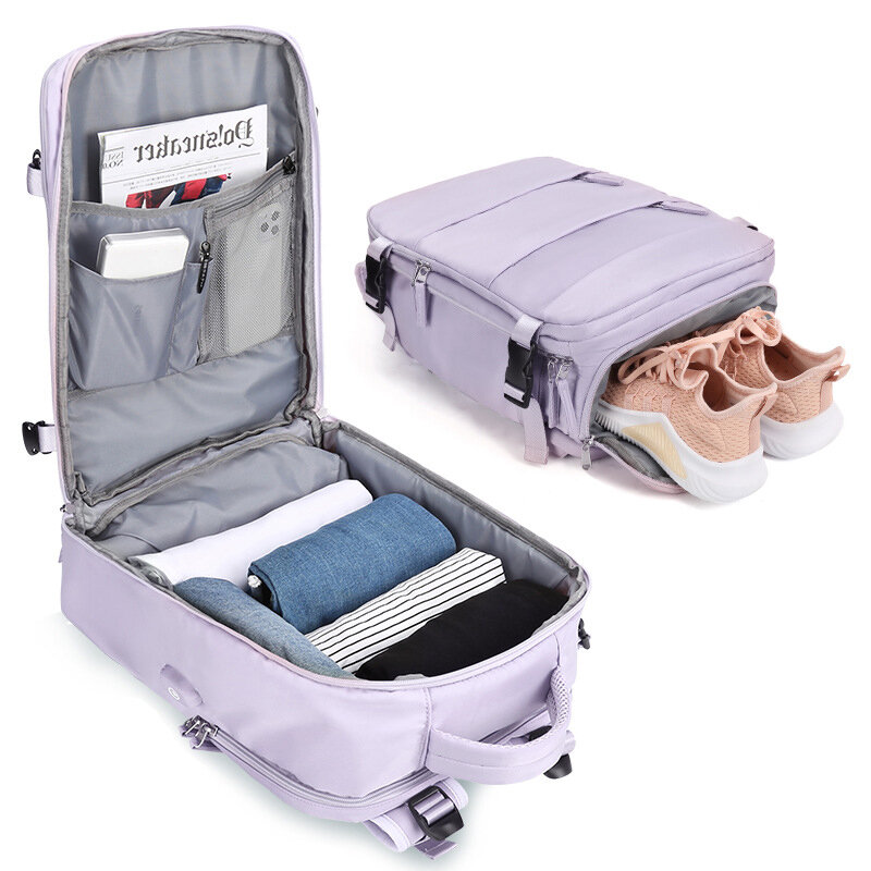 35LMultifunctional Backpack Travel Bag Women Waterproof Shoulder Bags USB Charging Laptop Backpack mochilas with Shoes Pocket