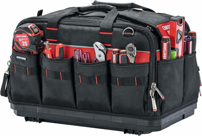 حقيبة أدوات بوليستر متينة حرفي ، أسود وأحمر ، cmst21450 ، بوصة