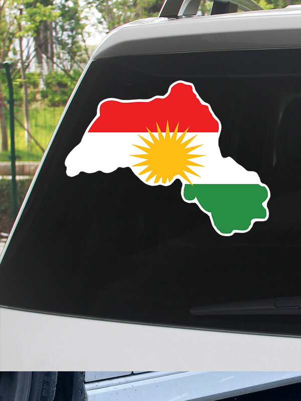 كردستان الأكراد خريطة ملصق للسيارة ، موتو خريطة العلم ، ملصق حائط من الفينيل ، خارج الجدار الديكور ، S62409 #