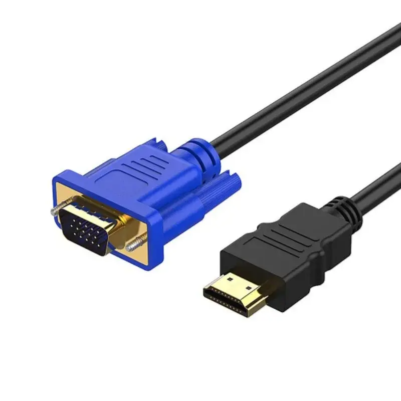 1.8 متر كابل HDMI متوافق مع VGA 1080P HD مع كابل محول الصوت HDMI-متوافق مع كابل تجهيز مرئي