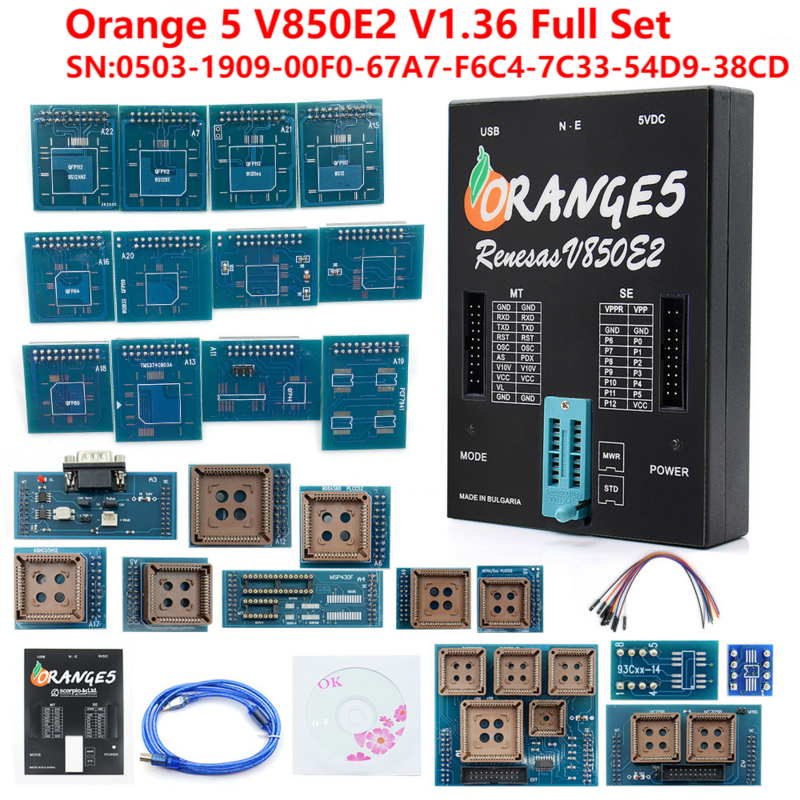 مبرمج Orange5 Orange 5 مع محول كامل ، برنامج V850E2 v1.40 ، جودة عالية ، OEM ، أحدث إصدار ، 2023