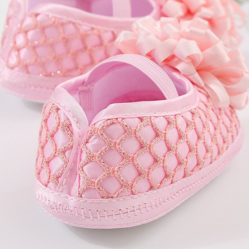 حذاء الأميرة وعصابة رأس للفتيات الصغيرات ، أحذية بشريط ، زهور ، شقق ماري جين ، أحذية مشي لحديثي الولادة والرضع