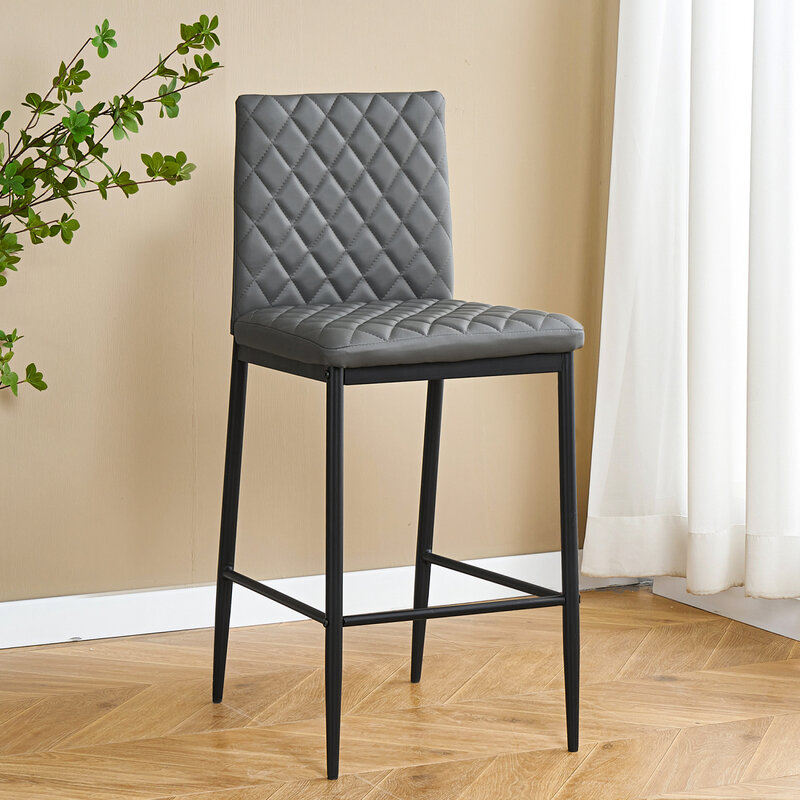 كرسي بار من الفانيلا الفاخر على شكل ماس ، مجموعة من شريطين ، أرجل معدنية سوداء عالية الجودة ، قوة وتحمل أنيقة