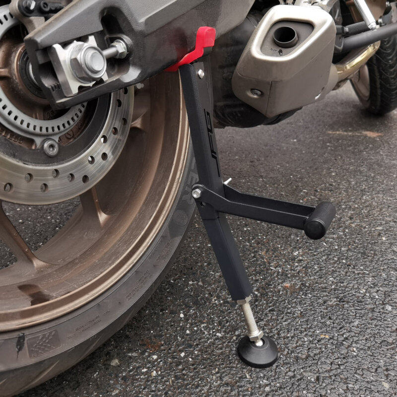 حامل بعجلة الدراجة النارية قابل للنقل من جانب واحد حامل بقاعدة داعمة من الأمام والخلف أداة إصلاح الإطارات قابلة للطي لرفع KTM HONDA
