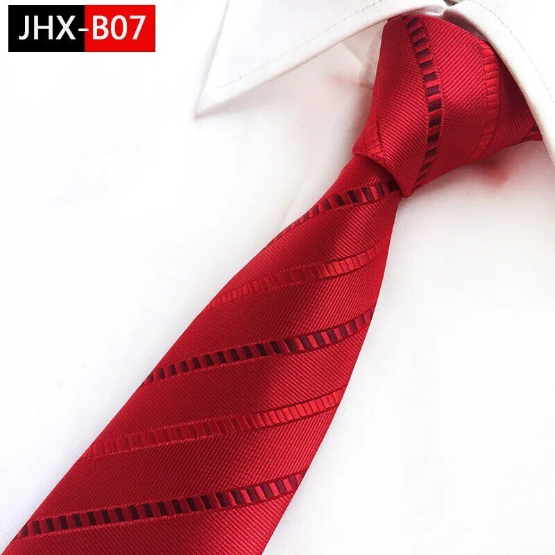 الكلاسيكية عالية الجودة الأحمر الوردي الأرجواني 8 سنتيمتر مخطط الرجال ربطة العنق المناسبات الرسمية الزفاف هدية الموضة التعادل