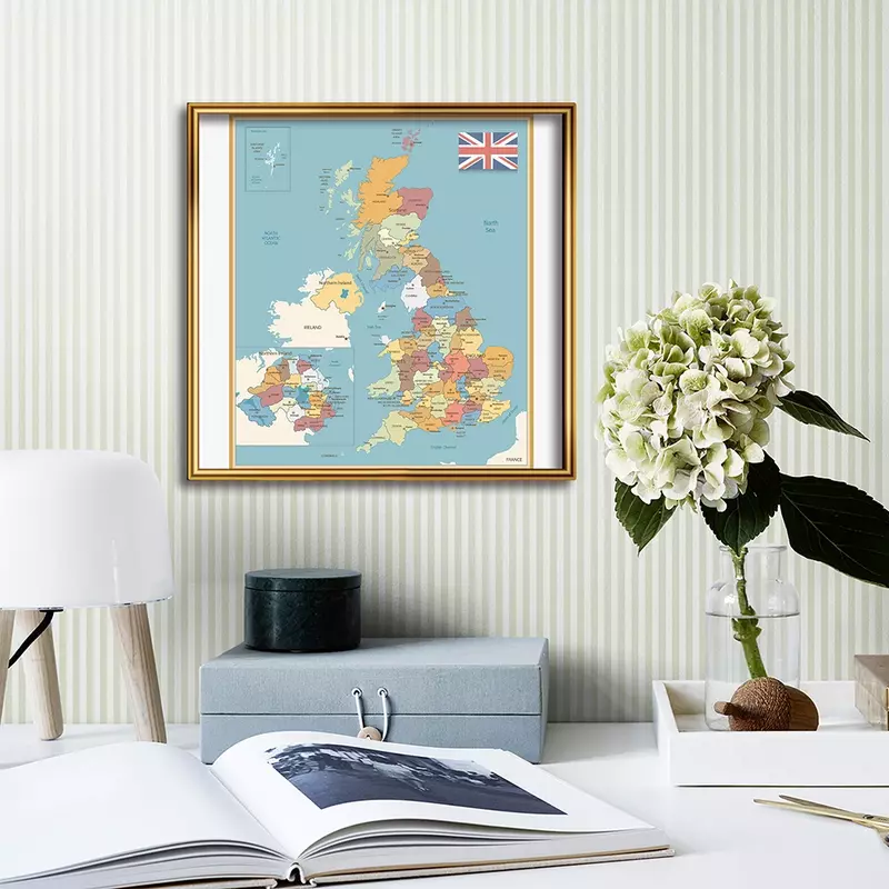 60*60 سنتيمتر المملكة المتحدة خريطة ملصق الزخرفية الرجعية حائط لوح رسم الفصول الدراسية ديكور المنزل الأطفال اللوازم المدرسية