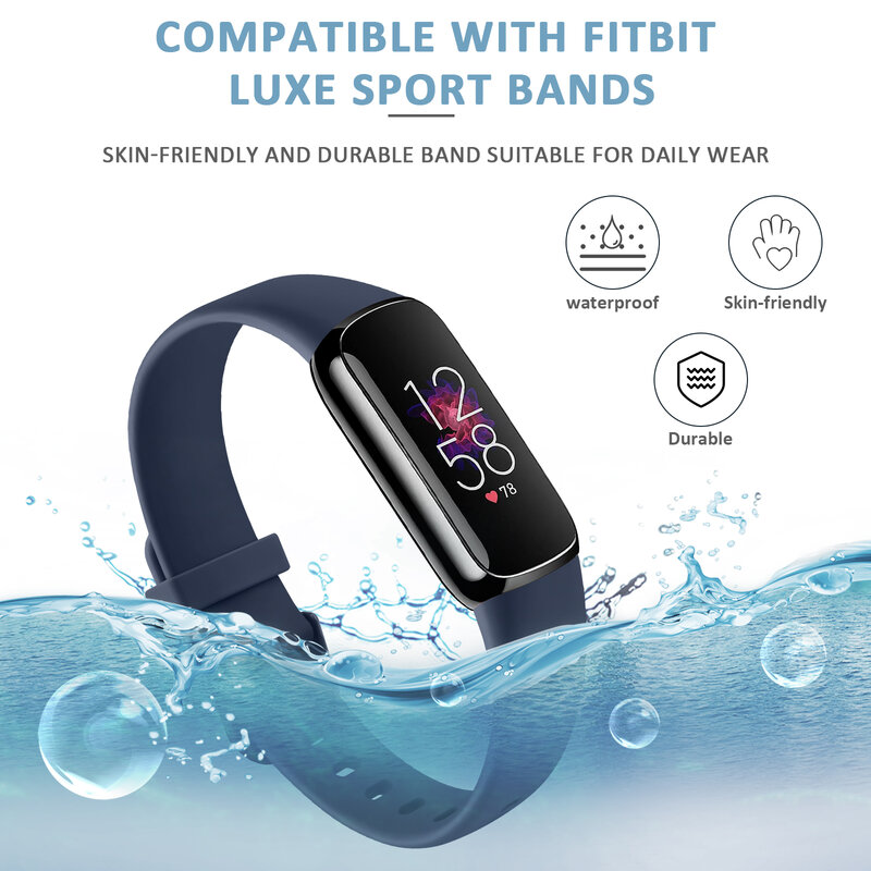 حزام من السيليكون الناعم لـ Fitbit Luxe ، استبدال حزام الساعات ، معصمه ، سوار قابل للتعديل ، اكسسوارات Smartwatch