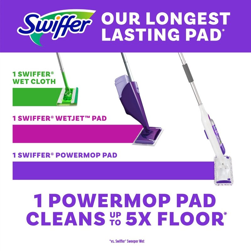 طقم ممسحة متعددة الأسطح Swiffer-powermop لتنظيف الأرضيات ، عطر طازج