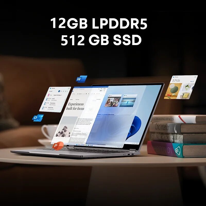 لابتوب CHUWI-ebook قابل للتحويل ، 2 في 1 ، 8.5 GB sd ، 12GB LPDDR5 ، Intel i3 1215U ، شاشة freips FHD ، WiFi 6 ، WiFi 11