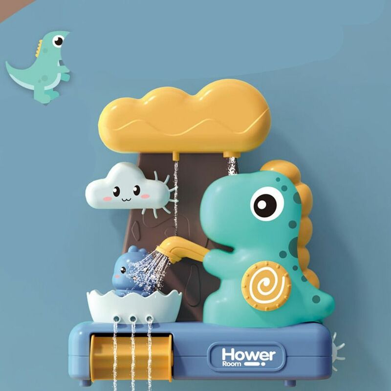 رأس دش بلاستيكي مع حيوانات كرتونية ، عجلة مياه ، تجميع أنابيب ، لعب لعبة الماء ، ألعاب للأطفال والرضع