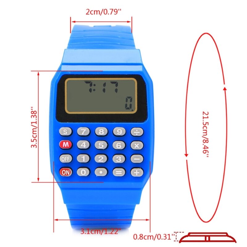 ساعة يد حاسبة إلكترونية متعددة الأغراض من السيليكون للأطفال من Fashion
