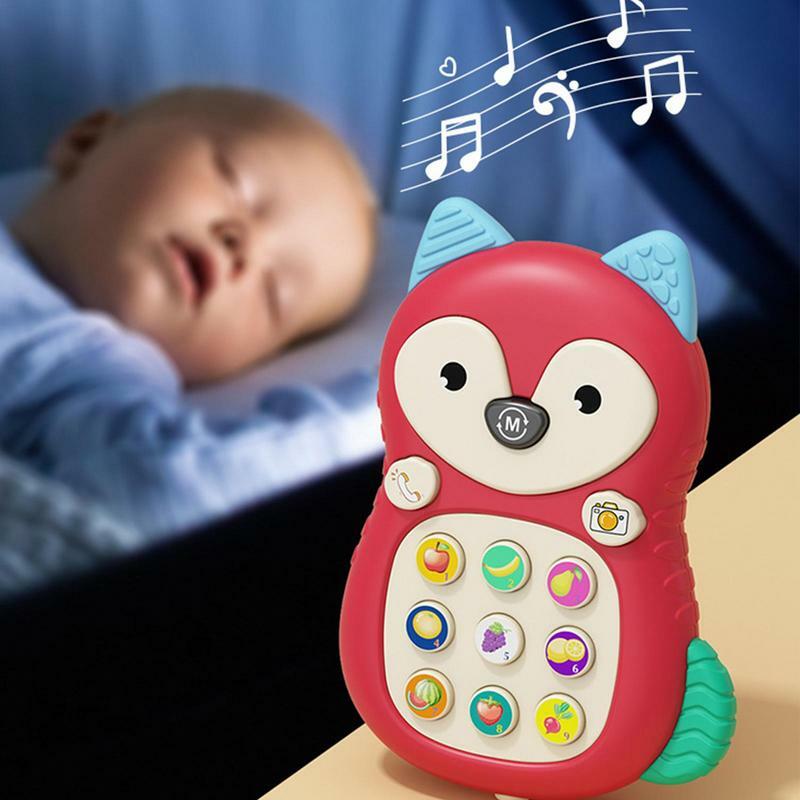 لعبة الهاتف الخليوي لطيف الهاتف عضاضة صوت موسيقي لعبة تعلم تفاعلية مع الصوت والضوء هدية عيد الميلاد للأطفال