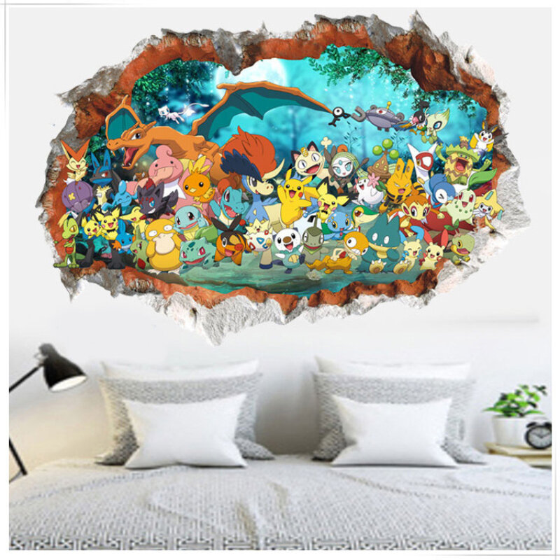 Keeppley Pokémon ملصقات الحائط البلاستيكية ، ديكور الخط للأطفال غرف ، غرفة نوم ، غرفة المعيشة ، المنزل