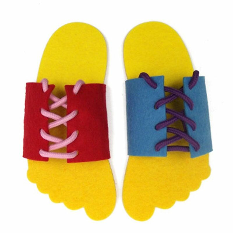 متعدد الألوان تعليم التعادل أربطة الحذاء لعبة ممارسة التدريب العملي على المهارات الأسماك محبوكة جلد أحذية مونتيسوري لعبة تعليمية للأطفال