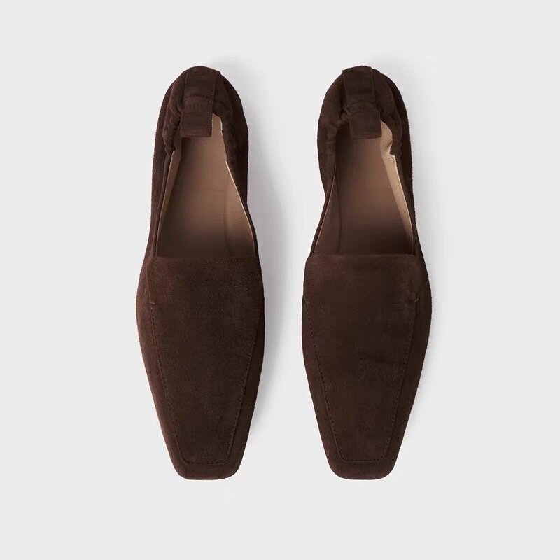 حذاء فردي من جلد الغزال بكعب منخفض ومساحة صغيرة ، حذاء مولر متعدد الاستخدامات كلاسيكي ، نسخة كورية جديدة
