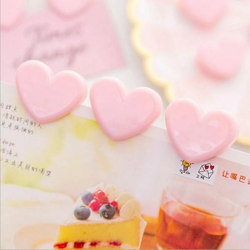 Kawaii الكورية الوردي شكل قلب ورقة كليب ، جدار صور بطاقة مقاطع الزخرفية ، ورقة منظم ، القرطاسية هدية ، 10 قطعة لكل مجموعة