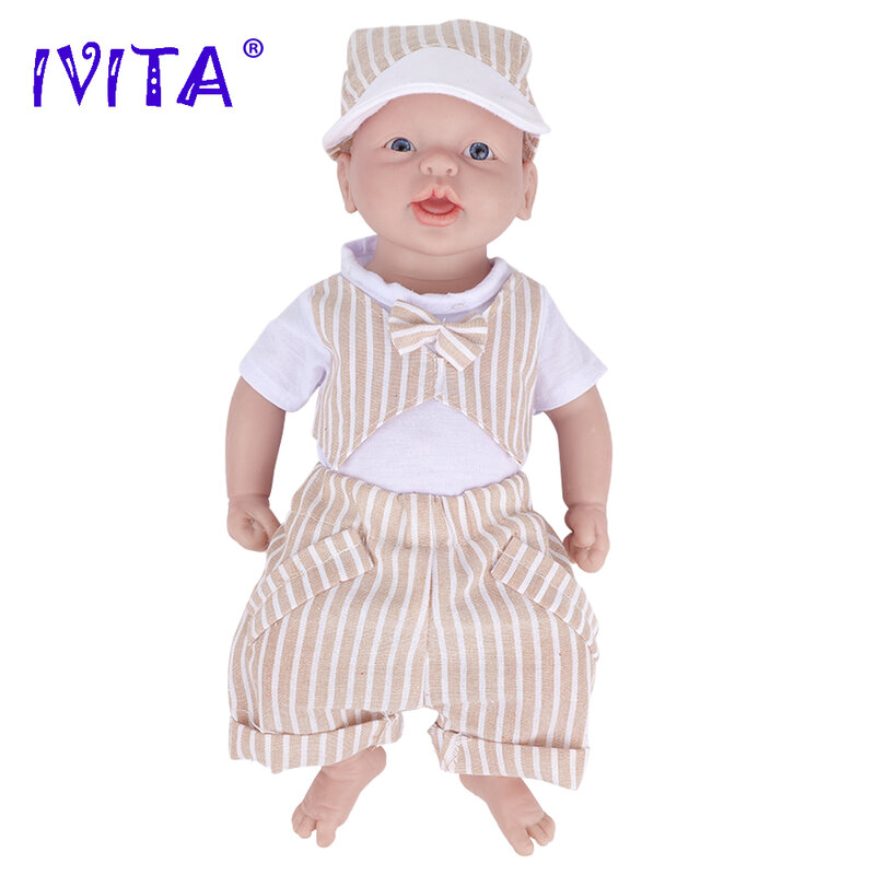 IVITA-WB1555 سيليكون تولد من جديد دمية طفل ، واقعية دمى الصبي غير مصبوغ ، طفل لينة ، لتقوم بها بنفسك لعب الأطفال فارغة ، 1.65 كجم ، 14.56"