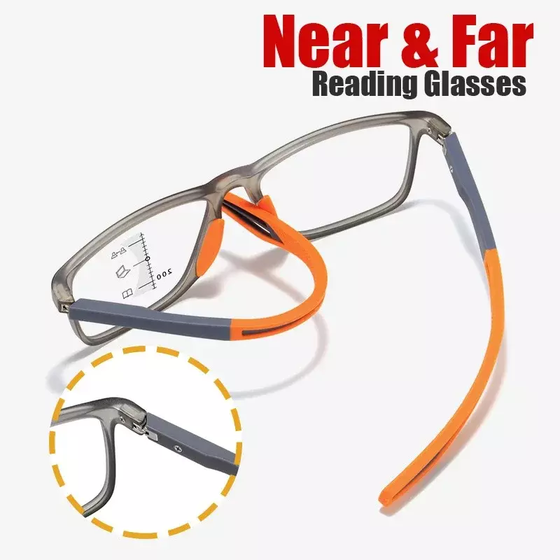 TR90 مكافحة الضوء الأزرق نظارات القراءة متعددة البؤر للرجال والنساء ، النظارات الرياضية خفيفة ، نظارات farilo ، بالقرب وبعيدا ، التدريجي