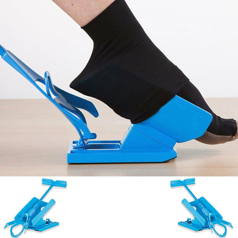 الأزرق جورب المنزلق المعونة مساعد عدة ، يساعد على وضع الجوارب وإيقاف ، لا الانحناء ، حذاء القرن ، ومناسبة للجوارب ، دعم دعامة القدم ، 1 قطعة