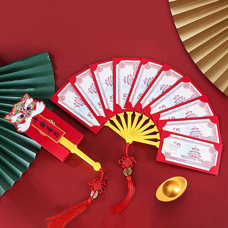 مغلفات حمراء السنة الصينية الجديدة ، شكل مروحة ، هونغباو ، مهرجان الربيع ، جيوب المال محظوظ ، هدية ، أفضل رغبة ، 2022