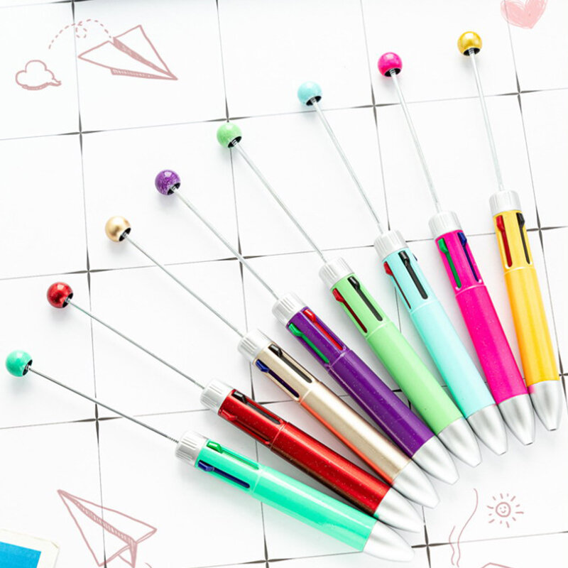 قلم حبر جاف مطرز برسوم كرتونية ، قلم حبر جاف قابل للطي ، أدوات مكتبية للطلاب ، مستلزمات مكتبية ومدرسية ، 4 ألوان ، سهلة الاستخدام ، لطيفة