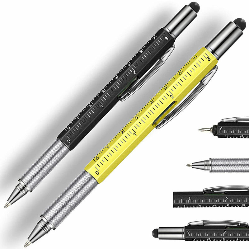 قلم حبر جاف متعدد الوظائف مع أداة محمولة باليد ، مسطرة ، مسطرة تقنية ، مفك براغي ، شاشة تعمل باللمس ، مستوى روح القلم ، 64 ، 6 في 1 #6