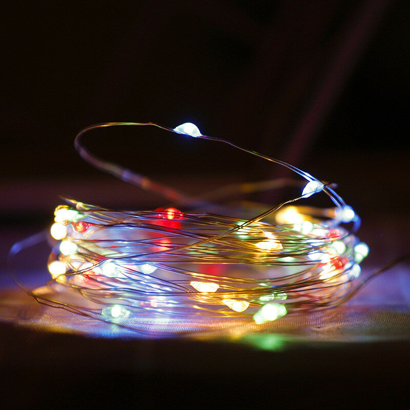 أضواء LED الجنية مقاوم للماء ، الأسلاك النحاسية ، طاقة البطارية ، ضوء جارلاند ، حفلة عيد ، ديكور إضاءة الزفاف ، 1 م ، 2 م ، 3 m ، 4 م ، 5 م ، 6 قطعة