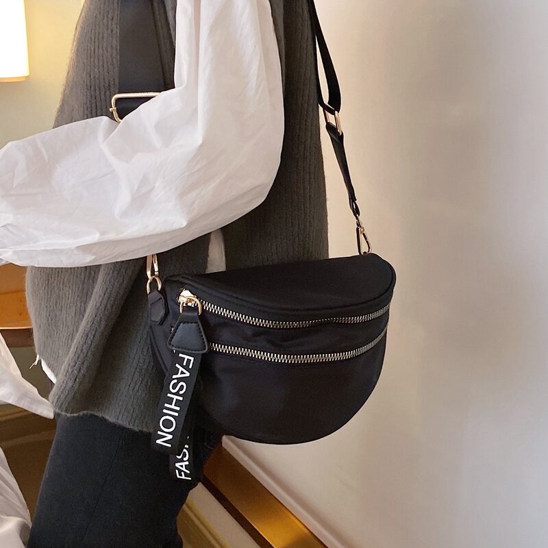 الموضة بسيطة المرأة حقيبة الصدر الصلبة أكسفورد زيبر شل حزمة الكورية نمط سعة كبيرة تنوعا حقائب كروسبودي