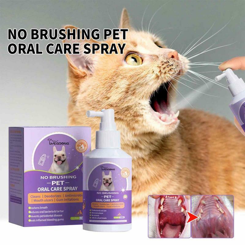 رذاذ تنظيف الفم للكلاب والقطط ، مزيل العرق الأسنان ، منع حساب التفاضل والتكامل ، وإزالة القط رائحة الفم الكريهة ، الفم الطازجة ، مستلزمات الحيوانات الأليفة ، 50 مللي