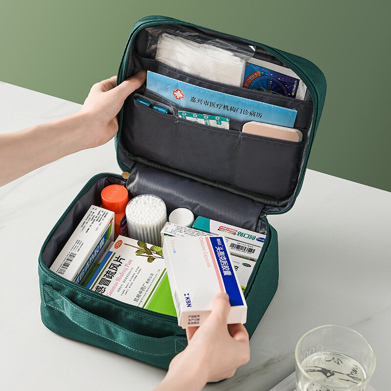سعة كبيرة سميكة الطب صندوق الطبقات الأسرة الإسعافات الأولية الطب صناديق الطب خزانة المحمولة النسيج تخزين حقيبة