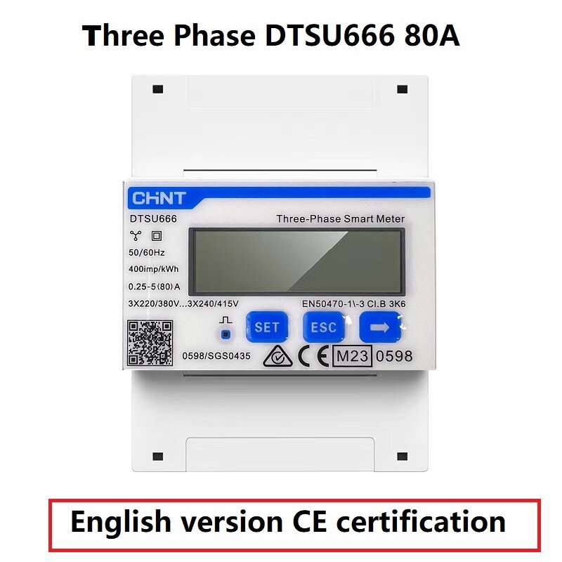 CHINT DDSU666 DTSU666 متعددة الوظائف السلطة متر قابلة للبرمجة الخامس ، أ ، ث ، كيلوواط ساعة ، فار ، مودبوس RS485 مقياس الطاقة الكهربائية الشمسية الكهروضوئية العاكس