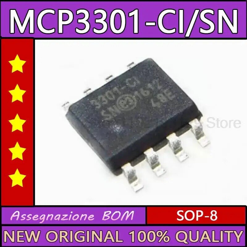 5 قطعة MCP3301-CI الجديدة والأصلية/SN MCP3301 SOP8 IC رقاقة